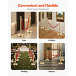 VEVOR 4 τμχ Gold Stanchion Post 2 Red Velvet Ropes Sand Injection Hollow Base