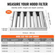 VEVOR 19,5Wx19,5H Inch Commercial Hood Filter Range Hood Διάφραγμα από ανοξείδωτο ατσάλι