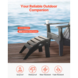 VEVOR Adirondack Ottoman 18,7L x 19,7W x 13H Inch HDPE Πτυσσόμενο υποπόδιο μαύρο