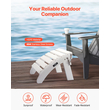 VEVOR Adirondack Ottoman 17,7L x 19,7W x 13,8H ίντσες HDPE Πτυσσόμενο υποπόδιο λευκό