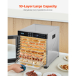 VEVOR 10 Trays Μηχανή αφυδάτωσης τροφίμων από ανοξείδωτο ατσάλι 1000W Jerky Fruit Drying