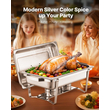 VEVOR 8 Qt 2 Pack Ορθογώνιο σετ μπουφέ πιάτων πλήρους μεγέθους από ανοξείδωτο χάλυβα