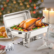 VEVOR 8 Qt 2 Pack Ορθογώνιο σετ μπουφέ πιάτων πλήρους μεγέθους από ανοξείδωτο χάλυβα