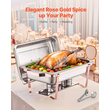 VEVOR 8 Qt 2 Pack Ορθογώνιο σετ μπουφέ πιάτων πλήρους μεγέθους από ανοξείδωτο χάλυβα