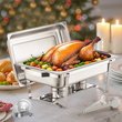 VEVOR 8 Qt 4 Pack Ορθογώνιο σετ μπουφέ πιάτων πλήρους μεγέθους από ανοξείδωτο χάλυβα