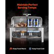 VEVOR 9Qt Rectangle Roll Top Chafing Σετ πιάτων με πλήρους μεγέθους τηγάνι από ανοξείδωτο ατσάλι