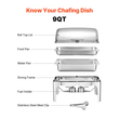 VEVOR 9Qt Rectangle Roll Top Chafing Σετ πιάτων με πλήρους μεγέθους τηγάνι από ανοξείδωτο ατσάλι