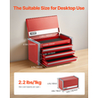 VEVOR Tool Box 8,6 ιντσών Φορητό Metal Tool Box 3 Drawers Tool Organizer Κόκκινο