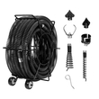 VEVOR Sectional Drain Cable Cleaning Cable 60 FTx1-1/5In & 6 Cutters for 2"-7,9" Pipes