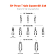 XZN Triple Square Spline Bit Socket Set 10 τεμαχίων M4-M18 Cr-V Steel Case αποθήκευσης