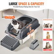 VEVOR 6 σε Deep Litter Box Κουτί απορριμάτων χωρίς οσμή με σανίδα ποδιών φιλτραρίσματος