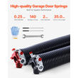 VEVOR Garage Door Torsion Springs Ζεύγος 0,250 x 2 x 35 ιντσών με ράβδους περιέλιξης