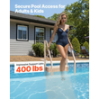 VEVOR 4-Step Taupe Pool Ladder of 2 Handrails Supports 400 lb for 48-54 In Pools