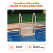VEVOR 3-Step Taupe Pool Ladder of 2 Handrails Supports 400 lb for 36-48 In Pools