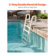 VEVOR 5-Step Pool Ladder of 2 Handrails Loads 300 lb for 48-54 In Pool