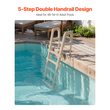 VEVOR 5-Step Pool Ladder of 2 Handrails Loads 300 lb for 48-54 In Pool