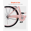 VEVOR ποδήλατο Cruiser 26 ιντσών 1-ταχύτητα Pink Beach Cruiser ποδήλατο με καλάθι