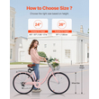 VEVOR 26-ιντσών Cruiser Bike 7-Speed ​​Pink Beach Cruiser Bike with Basket