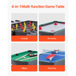 VEVOR 122 εκ. Τραπέζι Air Hockey Τραπέζι 4-σε-1 Combo Παιχνίδι Ποδόσφαιρο Πινγκ Πονγκ Μπιλιάρδο