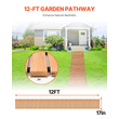 VEVOR 12 ft L x 17 in W Straight Wooden Garden Pathway Roll Out Garden Walkway