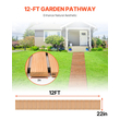 VEVOR 12 ft L x 22 in W Straight Wooden Garden Pathway Roll Out Garden Walkway