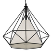 GloboStar® KAIRI 01618 Μοντέρνο Κρεμαστό Φωτιστικό Πλέγμα Μονόφωτο 1 x E27 IP20 Μαύρο Μέταλλο με Λευκό Ύφασμα - Μ38 x Π38 x Υ39cm