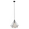GloboStar® KAIRI 01618 Μοντέρνο Κρεμαστό Φωτιστικό Πλέγμα Μονόφωτο 1 x E27 IP20 Μαύρο Μέταλλο με Λευκό Ύφασμα - Μ38 x Π38 x Υ39cm