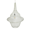 GloboStar® KENTUCKY 01874 Vintage Κρεμαστό Φωτιστικό Πλέγμα Μονόφωτο 1 x E27 IP20 Μπεζ Μέταλλο - Μ50 x Π50 x Υ90cm