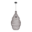 GloboStar® KENTUCKY 01896 Vintage Κρεμαστό Φωτιστικό Πλέγμα Μονόφωτο 1 x E27 IP20 Καφέ Μέταλλο - Μ40 x Π40 x Υ70cm