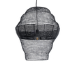 GloboStar® KENTUCKY 01912 Vintage Κρεμαστό Φωτιστικό Πλέγμα Μονόφωτο 1 x E27 IP20 Μαύρο Μέταλλο - Μ60 x Π60 x Υ70cm