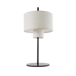 GloboStar® MARIGOLD 02227 Μοντέρνο Επιτραπέζιο Φωτιστικό Τρίφωτο 3 x E27 AC220-240V IP20 - Φ36 x Υ70cm - Μαύρο Μεταλλικό με Λευκό Μπεζ Καπέλο