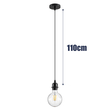 GloboStar® HANNA 36218 Μοντέρνο Κρεμαστό Φωτιστικό Ανάρτηση Μονόφωτο 1 x E27 IP20 Μαύρο Πλαστικό - Μ4 x Π4 x Υ110cm