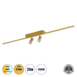 GLOBOSTAR® BARETTI 61228 Φωτιστικό Οροφής Linear Design LED CCT με Κινούμενα Σποτ LED Downlight 24W 2688lm 160° & 45° AC 220-240V IP20  - Εναλλαγή Φωτισμού μέσω Διακόπτη On/Off All In One Ψυχρό 6000k+Φυσικό 4500k+Θερμό 2700k - Μ80 x Π5.5 x Υ5 cm - Χρυσό - 3 Χρόνια Εγγύηση