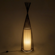 GloboStar® AZORES 01756 Boho Επιδαπέδιο Φωτιστικό Μονόφωτο 1 x E27 IP20 Καφέ & Μπεζ Ξύλο - Μ40 x Π40 x Υ150cm