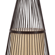 GloboStar® AZORES 01756 Boho Επιδαπέδιο Φωτιστικό Μονόφωτο 1 x E27 IP20 Καφέ & Μπεζ Ξύλο - Μ40 x Π40 x Υ150cm