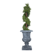 GloboStar® Artificial Garden ALCAZAR 20777 Επιδαπέδιο Πολυεστερικό Τσιμεντένιο Κασπώ Γλάστρα - Flower Pot Γκρι Φ51 x Υ71cm