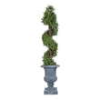 GloboStar® Artificial Garden ALCAZAR 20778 Επιδαπέδιο Πολυεστερικό Τσιμεντένιο Κασπώ Γλάστρα - Flower Pot Γκρι Φ38 x Υ51cm