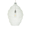 GloboStar® KENTUCKY 01898 Vintage Κρεμαστό Φωτιστικό Πλέγμα Μονόφωτο 1 x E27 IP20 Μπεζ Μέταλλο - Μ40 x Π40 x Y60cm