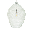GloboStar® KENTUCKY 01898 Vintage Κρεμαστό Φωτιστικό Πλέγμα Μονόφωτο 1 x E27 IP20 Μπεζ Μέταλλο - Μ40 x Π40 x Y60cm