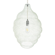 GloboStar® KENTUCKY 01898 Vintage Κρεμαστό Φωτιστικό Πλέγμα Μονόφωτο 1 x E27 IP20 Μπεζ Μέταλλο - Μ40 x Π40 x Y60cm
