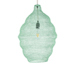 GloboStar® KENTUCKY 01900 Vintage Κρεμαστό Φωτιστικό Πλέγμα Μονόφωτο 1 x E27 IP20 Τιρκουάζ Μέταλλο - Μ40 x Π40 x Y60cm