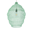 GloboStar® KENTUCKY 01900 Vintage Κρεμαστό Φωτιστικό Πλέγμα Μονόφωτο 1 x E27 IP20 Τιρκουάζ Μέταλλο - Μ40 x Π40 x Y60cm