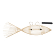 GloboStar® FISH 01927 Μοντέρνο Κρεμαστό Φωτιστικό Πλέγμα Δίφωτο 2 x E27 IP20 Μπεζ Ξύλο - Μ130 x Π42 x Υ42cm