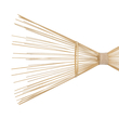 GloboStar® FISH 01927 Μοντέρνο Κρεμαστό Φωτιστικό Πλέγμα Δίφωτο 2 x E27 IP20 Μπεζ Ξύλο - Μ130 x Π42 x Υ42cm