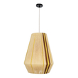 GloboStar® SALERNO 02334 Boho Κρεμαστό Φωτιστικό Πλέγμα Μονόφωτο 1 x E27 IP20 Μπεζ, Καφέ & Κίτρινο Νήμα - Μ50 x Π50 x Υ60cm