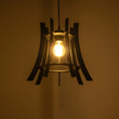 GloboStar® VIVIDUS 202-0029 Μοντέρνο Κρεμαστό Φωτιστικό Ανάρτηση Μονόφωτο 1 x E27 IP20 Μαύρο  - Μ30 x Π30 x Υ70cm