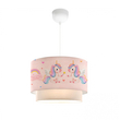 GloboStar® PONY 204-0016 Παιδικό Κρεμαστό Φωτιστικό Φιγούρα Μονόφωτο 1 x E27 IP20 Ροζ Ύφασμα - Μ30 x Π30 x Υ70cm