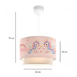 GloboStar® PONY 204-0016 Παιδικό Κρεμαστό Φωτιστικό Φιγούρα Μονόφωτο 1 x E27 IP20 Ροζ Ύφασμα - Μ30 x Π30 x Υ70cm
