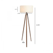 GloboStar® SAGA 204-0031 Μοντέρνο Eπιδαπέδιο Φωτιστικό Μονόφωτο 1 x E27 IP20 Καρυδί Ξύλο με Μπεζ Ύφασμα - Μ38 x Π38 x Υ140cm