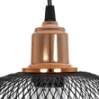 GloboStar® WIRE 203-0004 Μοντέρνο Κρεμαστό Φωτιστικό Πλέγμα Μονόφωτο 1 x E27 IP20 Μαύρο Μέταλλο - Μ25 x Π25 x Υ30cm